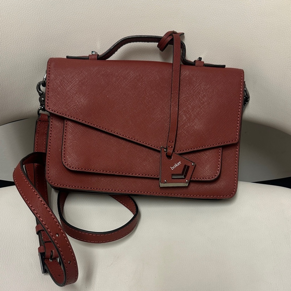 Botkier Cobble Hill Leather Burgundy Crossbody Bag